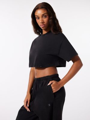 Essential Heavy Jersey Washed Cropped Tee