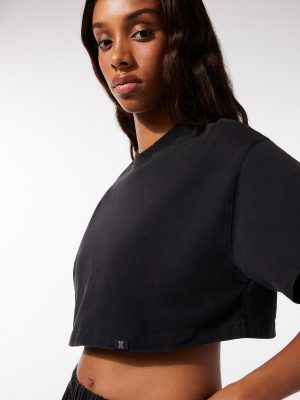 Essential Heavy Jersey Washed Cropped Tee