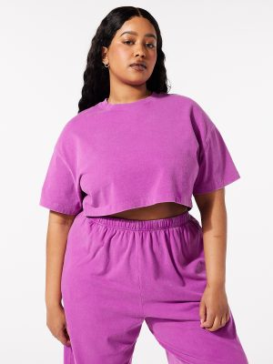 Essential Heavy Jersey Washed Cropped Tee