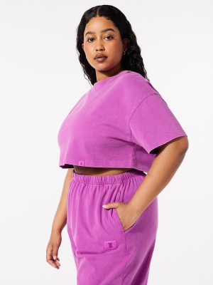 Essential Heavy Jersey Washed Cropped Tee