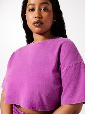 Essential Heavy Jersey Washed Cropped Tee